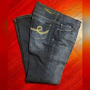 Seven7 dark blue denim jeans bootcut mid rise size 10